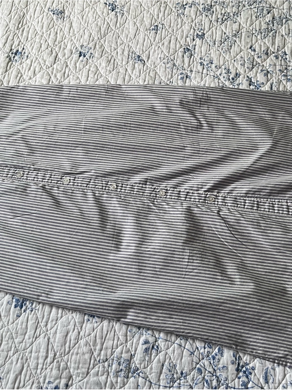Old Navy Navy and White Vertical Stripe Midi Shirt Dress - Picture 6 of 11